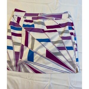 Adidas Women's Skort Tennis Golf Climacool Skirt White Purple Side Zip Size 6